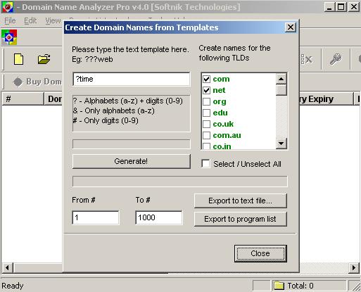 域名批量查询工具Domain Name Analyzer Pro v4